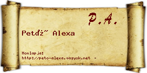 Pető Alexa névjegykártya